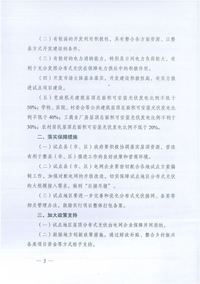 國(guó)家能源局綜合司關(guān)于報(bào)送整縣（市、區(qū)）屋頂分布式光伏開發(fā)試點(diǎn)方案的通知